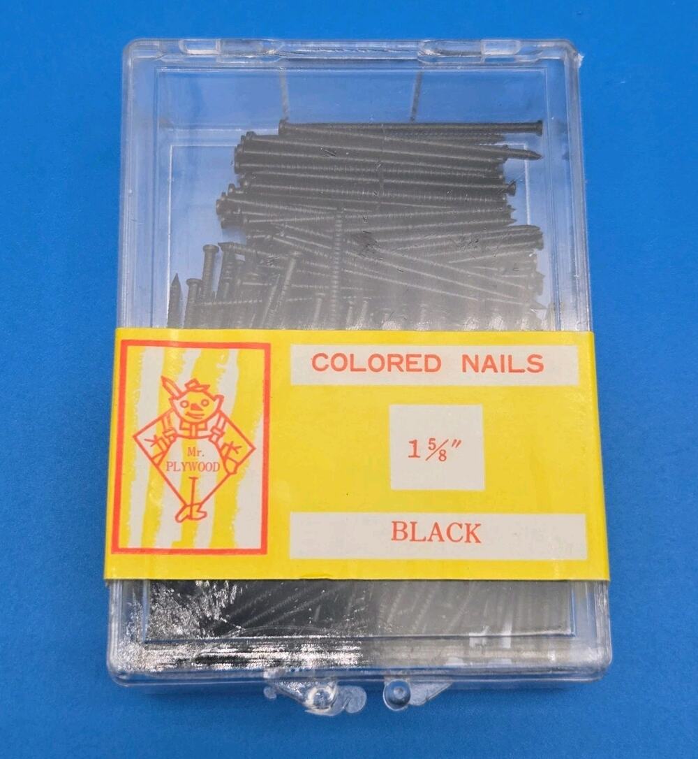 NOS Vintage Black Finish Steel Nails 1-5/8” 6oz Made in Japan Original Unopened